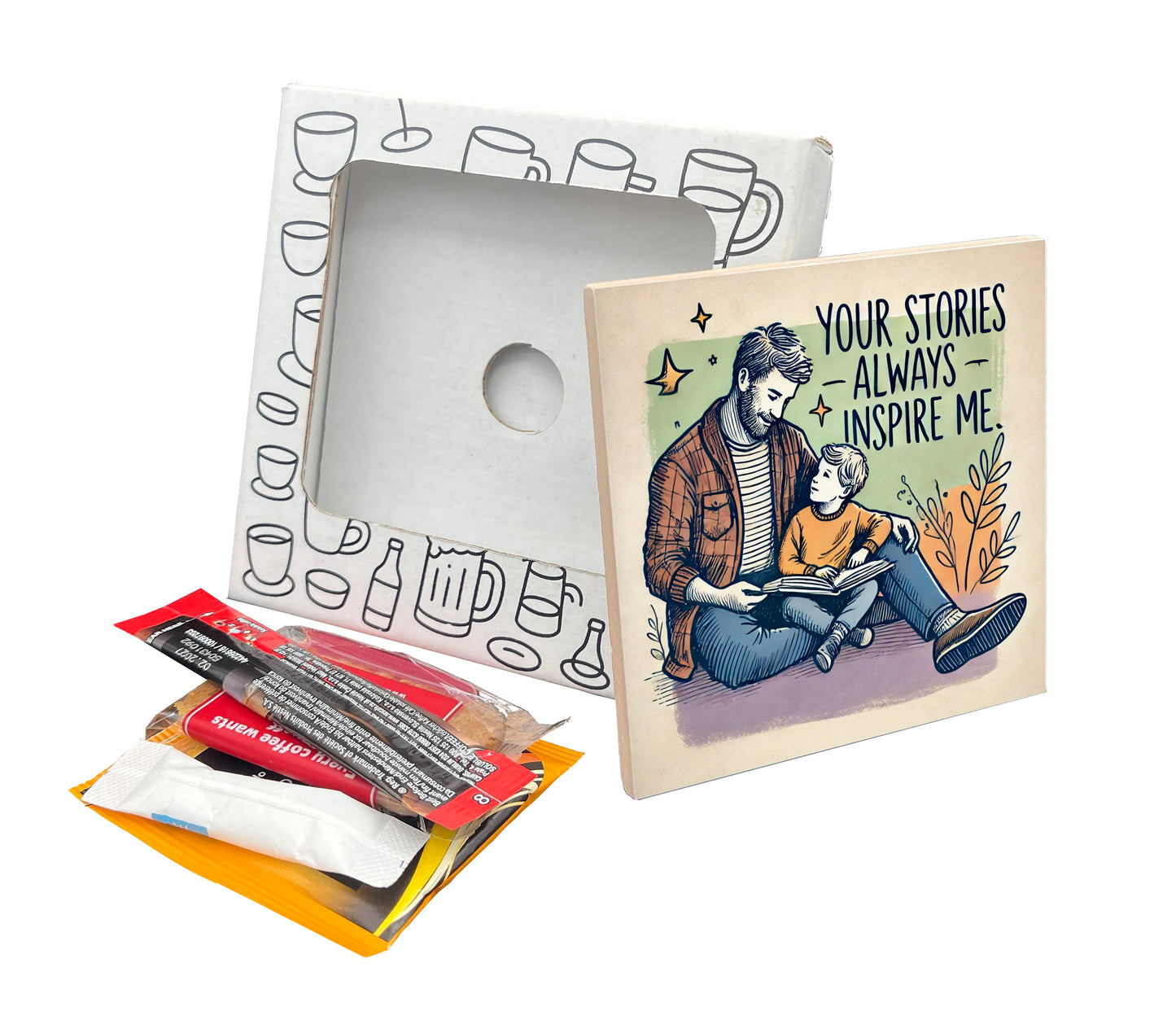 Your Stories Inspire Me Coaster Gift Pack for Father's Day