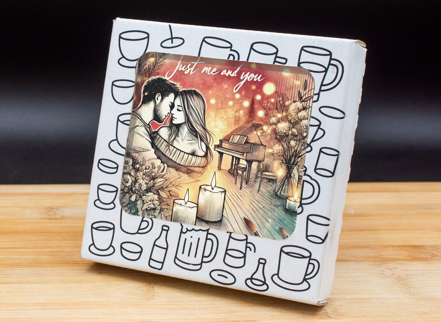 'Just Me and You' Coaster Gift Pack for Valentine's Day
