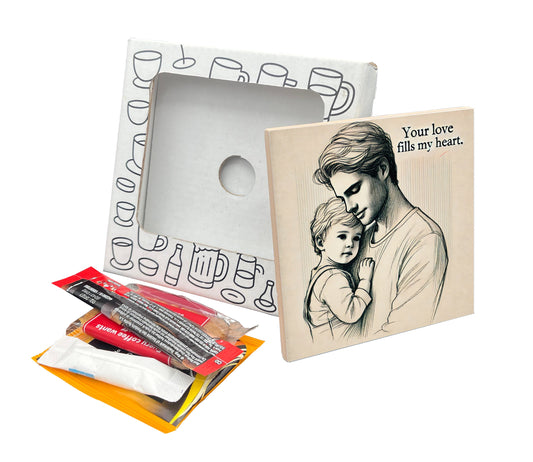 Your Love Fills My Heart Coaster Gift Pack for Father's Day