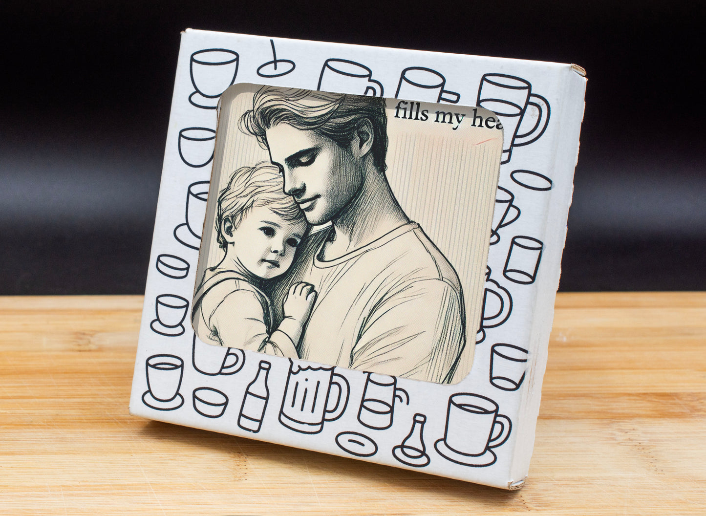 Your Love Fills My Heart Coaster Gift Pack for Father's Day