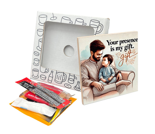 Your Presence is My Gift Coaster Gift Pack for Father's Day