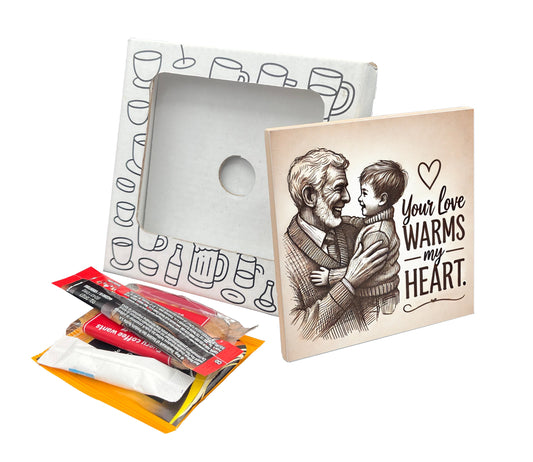 Your Love Warms My Heart Coaster Gift Pack for Father's Day
