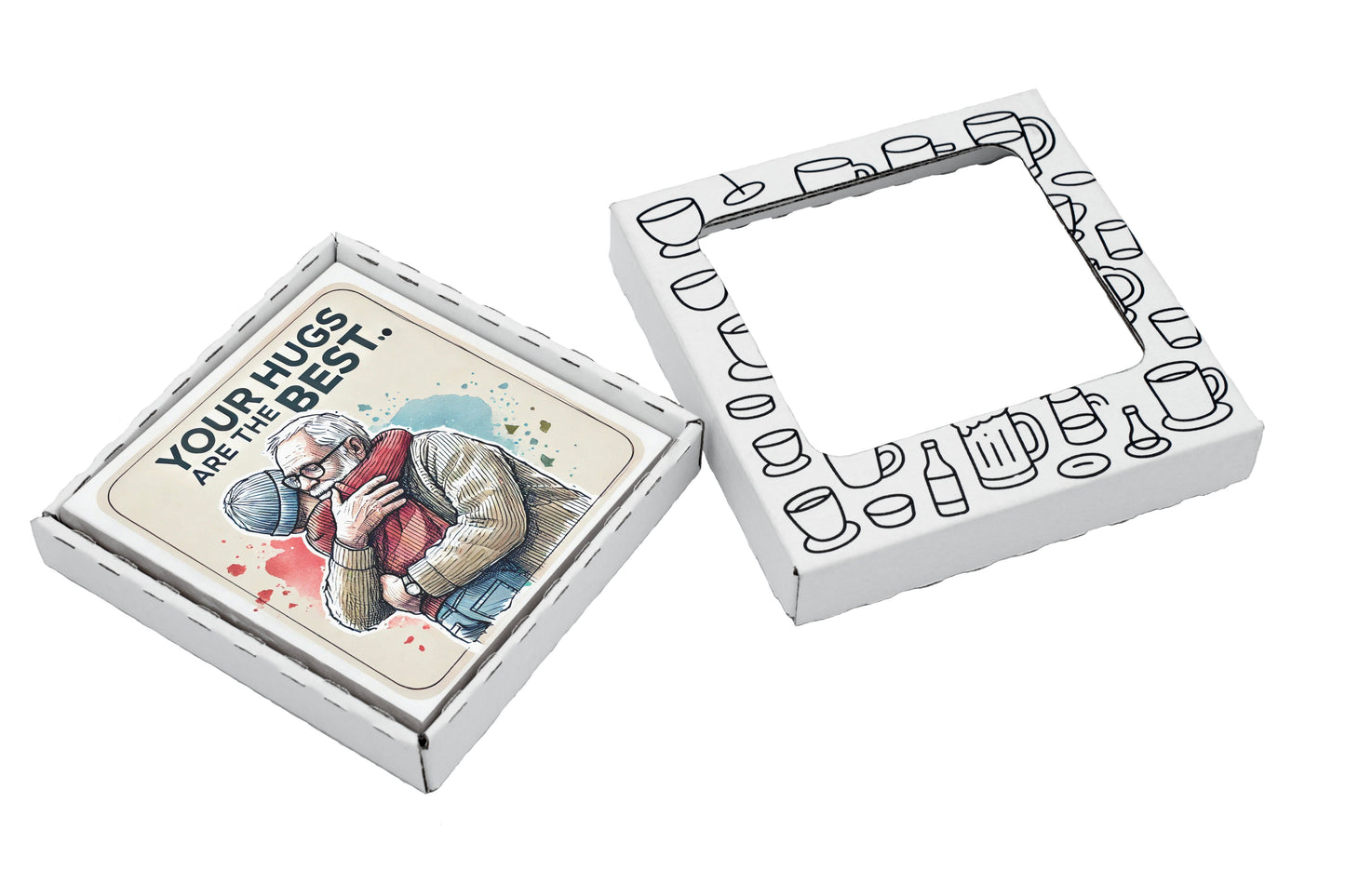 Your Hugs Are the Best Coaster Gift Pack for Father's Day