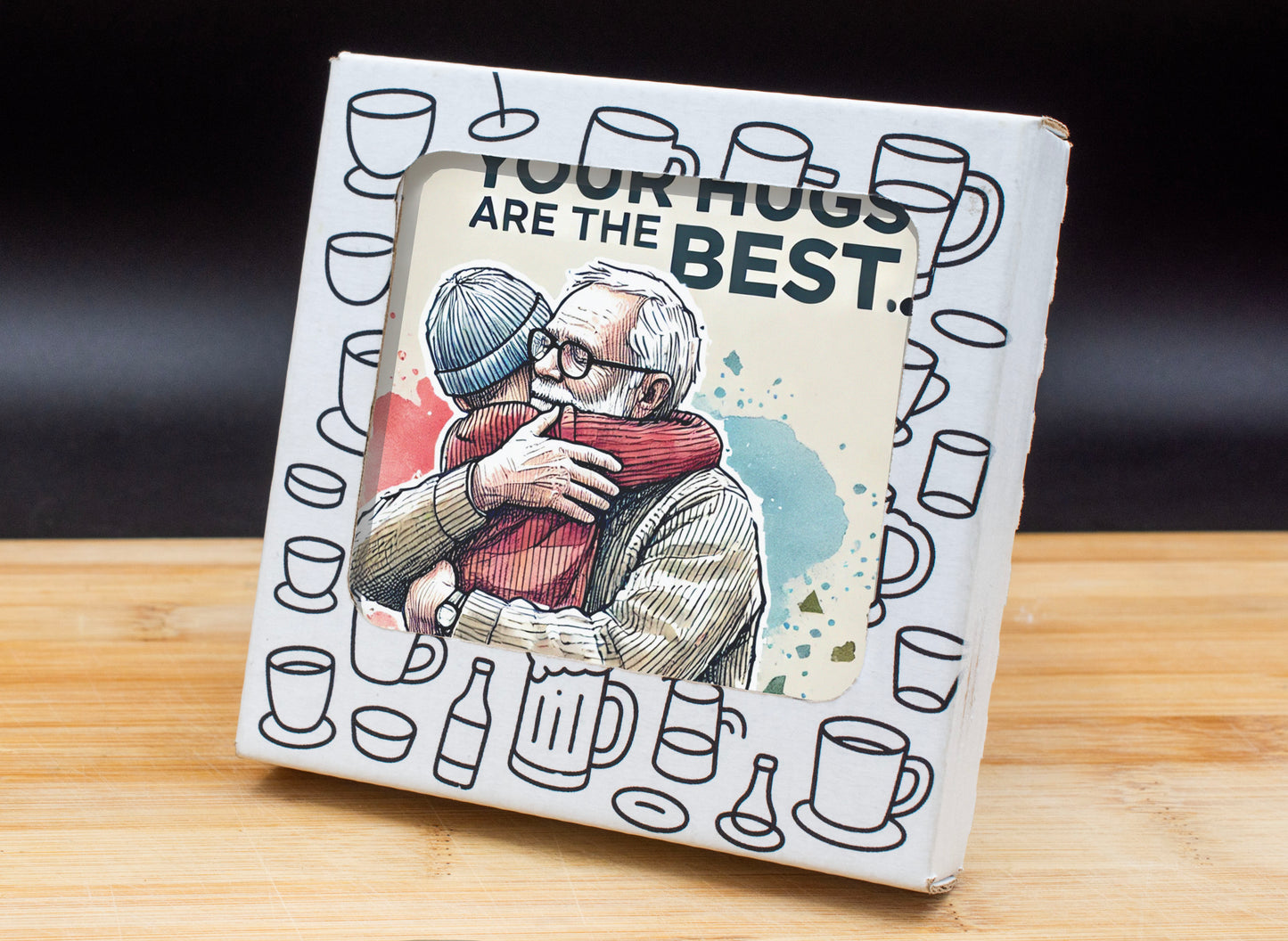 Your Hugs Are the Best Coaster Gift Pack for Father's Day