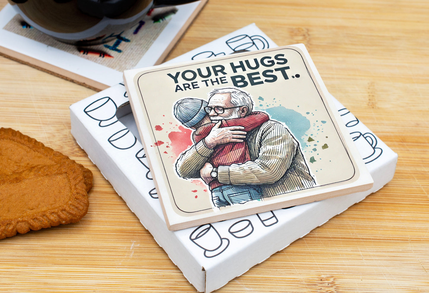 Your Hugs Are the Best Coaster Gift Pack for Father's Day