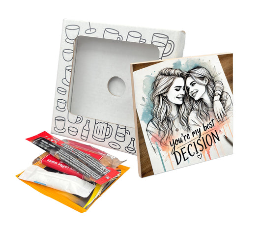 You're My Best Decision Coaster Gift Pack for Anniversary