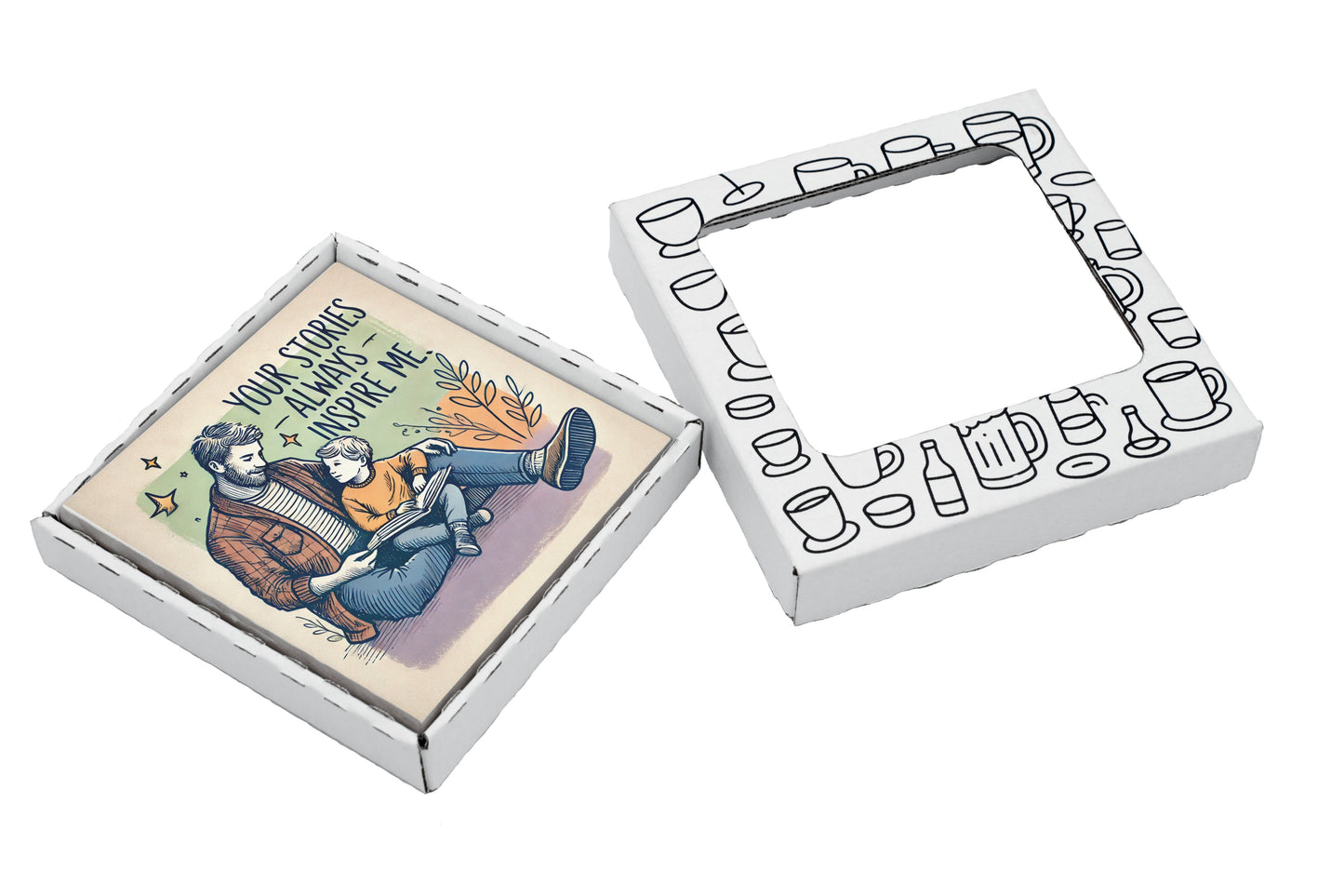 Your Stories Inspire Me Coaster Gift Pack for Father's Day