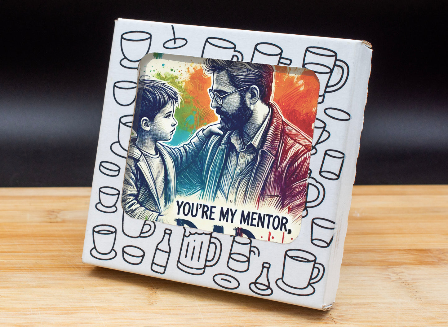 You're My Mentor Dad Coaster Gift Pack for Father's Day