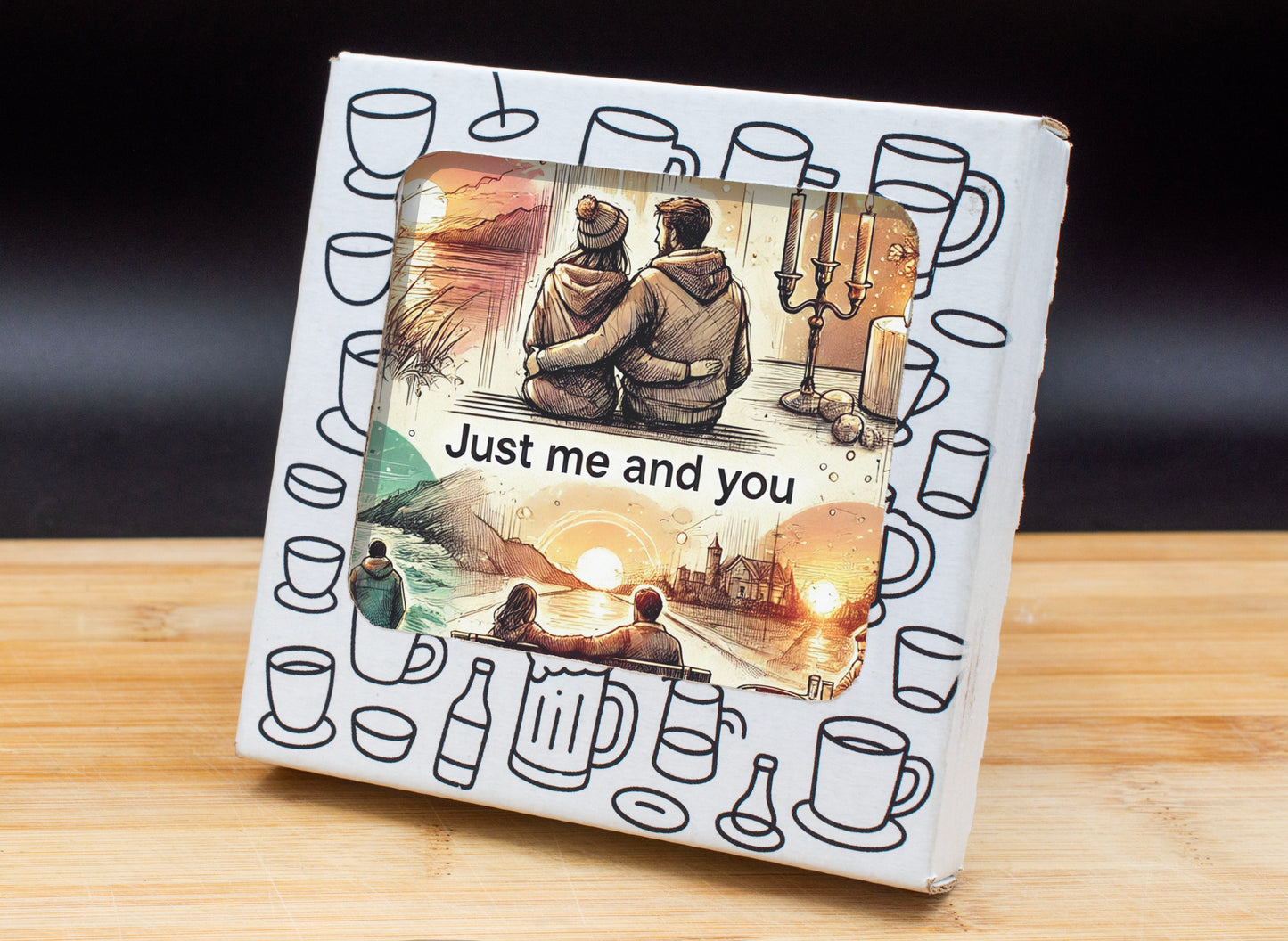 'Just Me and You' Coaster Gift Pack for Valentine's Day
