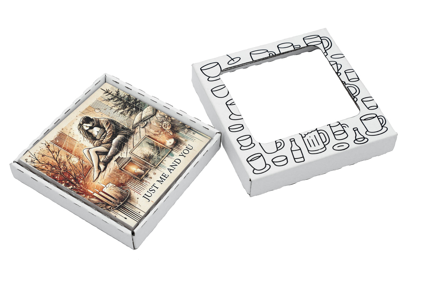 'Just Me and You' Coaster Gift Pack for Valentine's Day