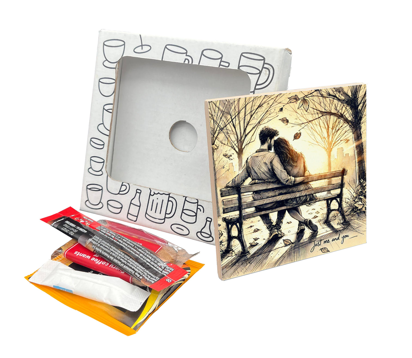'Just Me and You' Coaster Gift Pack for Valentine's Day