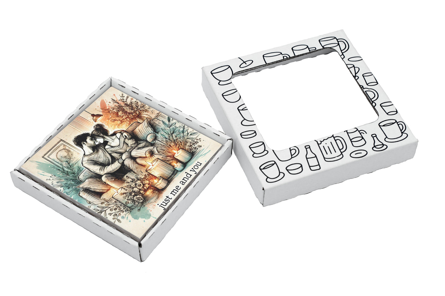 'Just Me and You' Coaster Gift Pack for Valentine's Day