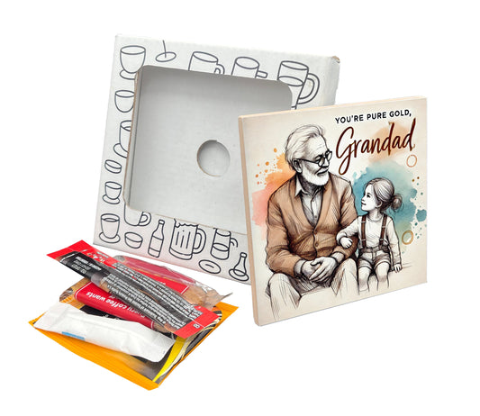 You're Pure Gold Grandad Coaster Gift Pack for Father's Day