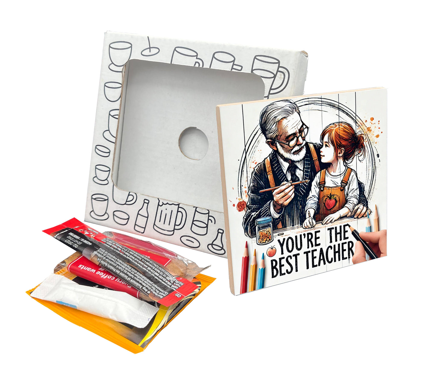 You're the Best Teacher Coaster Gift Pack for Teacher Appreciation