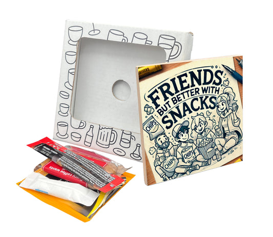 'Friends But Better with Snacks' Coaster Gift Pack for Friendship