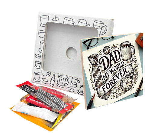 'Dad My World ever' Coaster Gift Pack for Father's Day