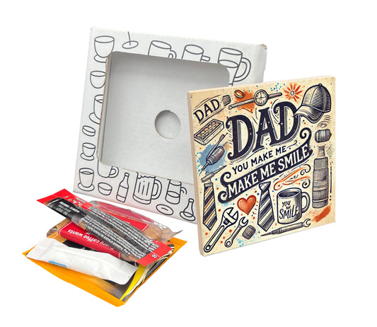 'Dad, You Make Me Smile' Coaster Gift Pack for Father's Day