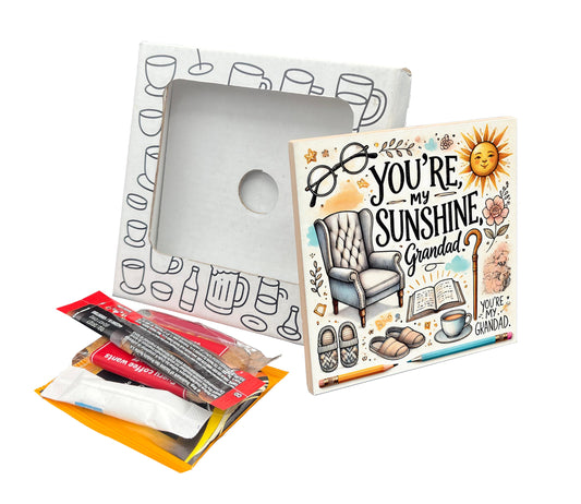 You're My Sunshine Grandad Coaster Gift Pack - Perfect Birthday or Housewarming Gift